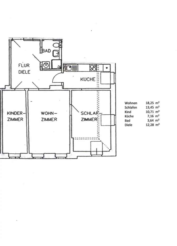 3 Zimmer Wohnung Dresden Löbtau Hell und Freundlich 1996 Kernsaniert