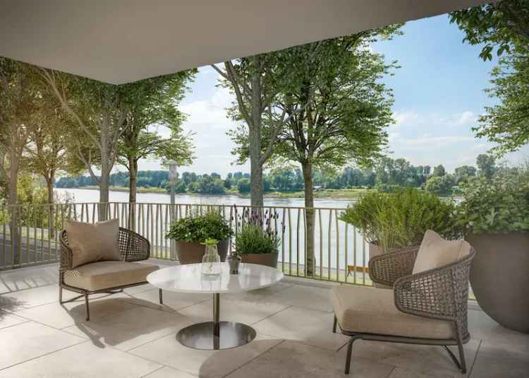 Terrasse, Sauna und Kamin – Luxus Neubauwohnung am Schlosspark mit Rheinblick (Nr. 9)