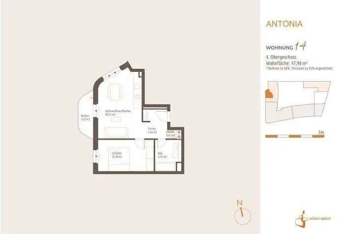 48qm Neubauwohnung Berlin Sommer 2024 Balkon Geothermie Photovoltaik