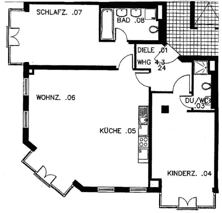 Großzügige 3-Zimmer-Wohnung in Zentrumsnähe