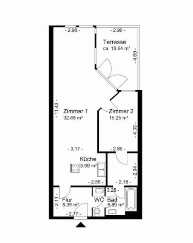 Wohnung tauschen Zwei Zimmer in Wilmersdorf Berlin mit großer Terrasse