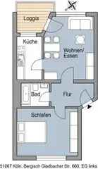 Wohnung (38.0 m²) zur Miete in Köln (Gleueler Straße 123, 50931 Cologne, Germany)