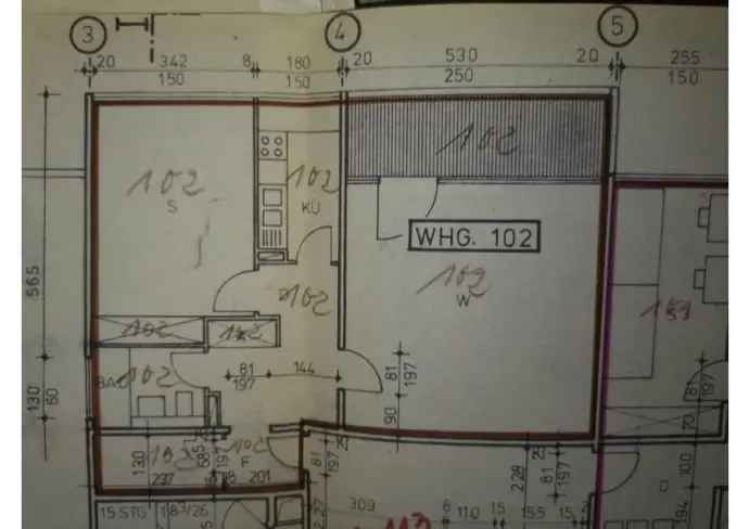 75m² Wohnung am Rhein mit Balkon Schwimmbad und Einbauküche