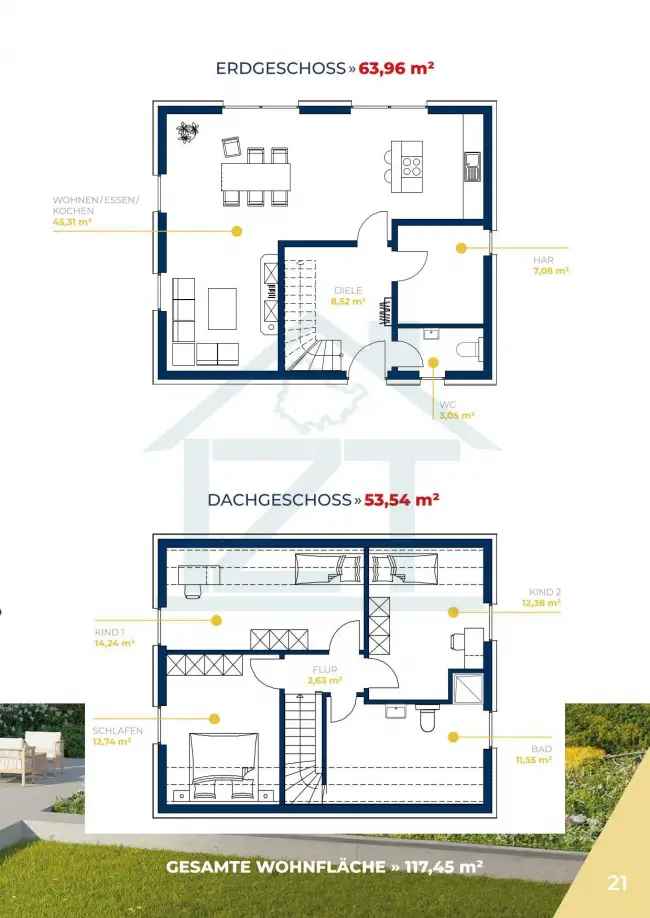 Haus- Neubau mit 118 m² Wohnfläche in Massivbauweise inklusive 258 m² Grundstück in Ottendorf