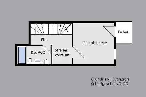Modernisierte 2-Zimmer-Maisonette-Wohnung