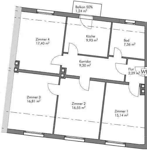 St. Leonhard von oben! Helle 4-Zimmer-Wohnung mit ca. 97,4 qm & kleinem Westbalkon im obersten Stock! Zentrale dennoch ruhige Lage