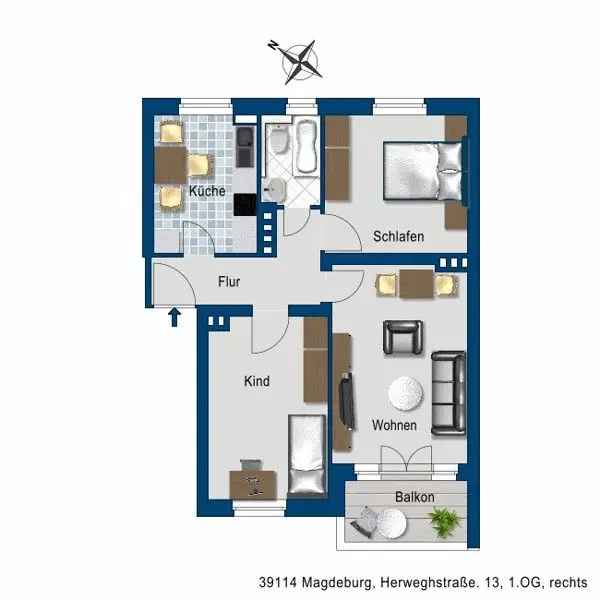 Mieten Wohnung in Magdeburg Cracau zentrumsnah mit Balkon und Keller