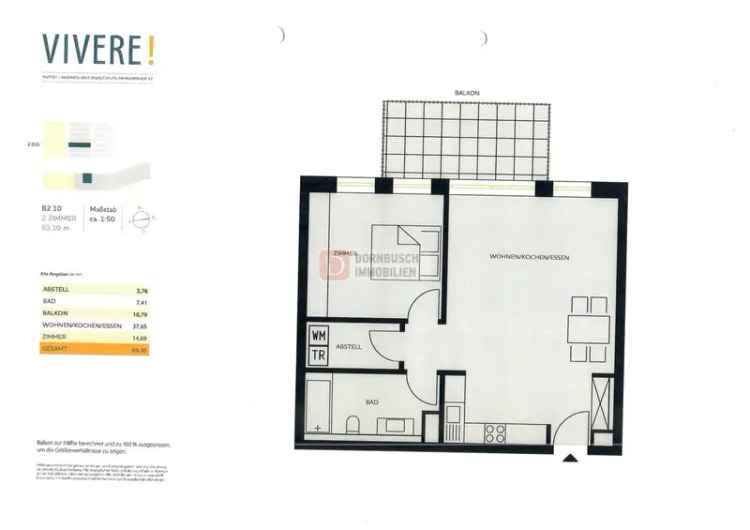 Top!! Vermietete 2-Zimmer-Wohnung im Rebstockviertel – Energieklasse B