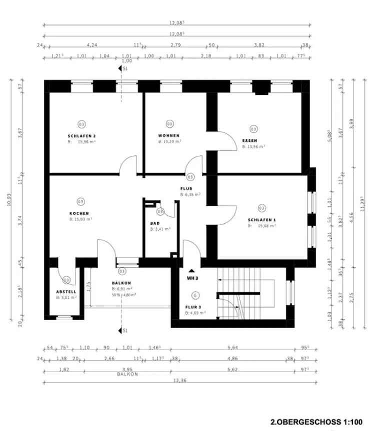 Kernsanierte 3 Zimmer Wohnung Trier Sud 87.5m2 Balkon Erstbezug