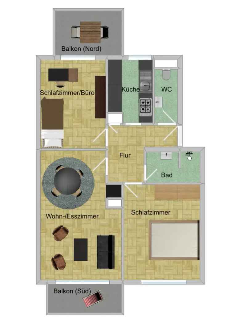 Sonnige 3 Zimmer-Wohnung in Halbhöhenlage mit Weitblick auf Stuttgart