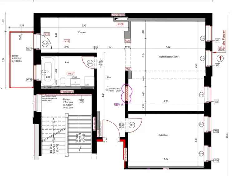 Sofort frei Wohnung mit Fussbodenheizung Balkon