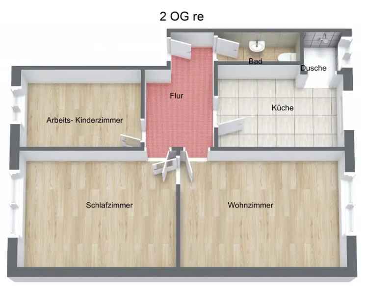 freie 4 Zi. ETW, 2.OG-DG, Stellpl., zwei Ebenen, ruhig und hell, Bad Cannstatt – Im Geiger