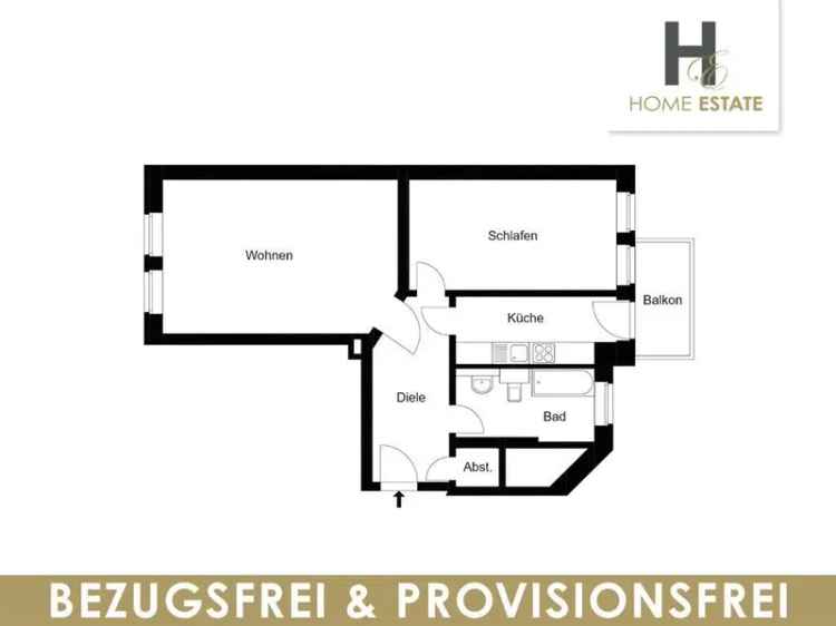 2 Zimmer Wohnung Balkon Bad Gründerzeit Haus 1900 Provisionsfrei