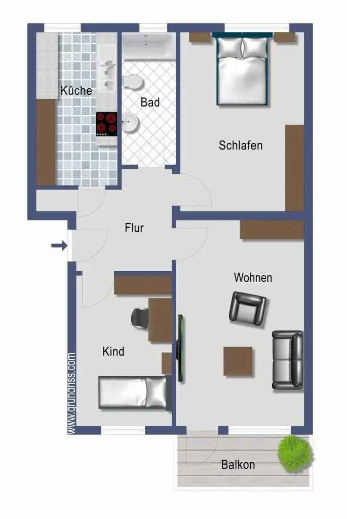 4-Zimmer Wohnung St Magnus ruhig Loggia Keller Dachboden Mansarde