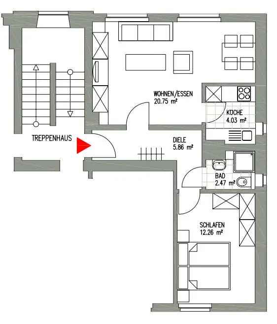 Eutritzsch- 2-Raum-Singlewohnung im Leipziger Norden in ruhiger, grüner und verkehrsgünstiger Lage