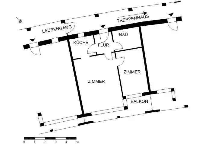 Nette 2-Zimmer-Wohnung mit Balkon - Wohnberechtigungsschein 60 qm erforderlich!