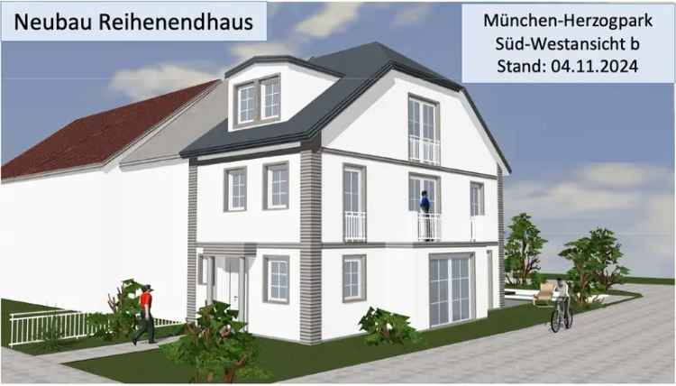 Neubau: Großzügiges Reihenendhaus  Eigenes Flurstück – Terrasse – 3 Balkone