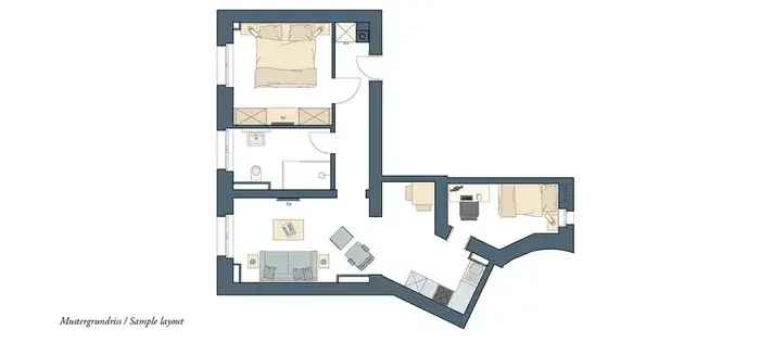 Wohnung (63.0 m²) zur Miete in Düsseldorf (The Red, Hubertusstraße 1, 40219 Dusseldorf, Germany) - immosurf.de