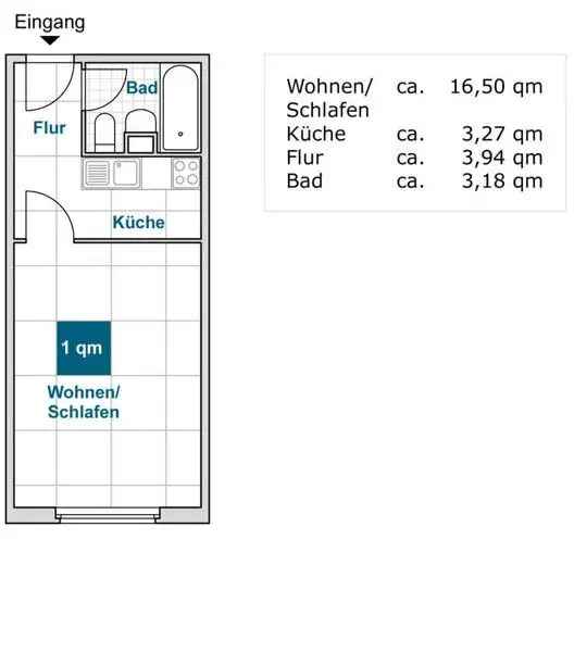 Studentenappartement weit oben und zentrumsnah