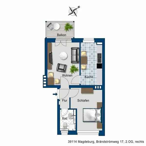 Mieten Wohnung in Cracau mit Balkon und Tageslichtbad