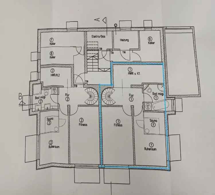 Großzügige Gartenwohnung über 2 Ebenen mit Wintergarten