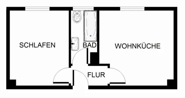 2 Zimmer Wohnung Balkon Garten Single Erdgeschoss Renoviert