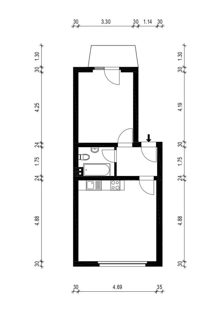 Zwei Zimmer Wohnung direkt am Stadtgarten.