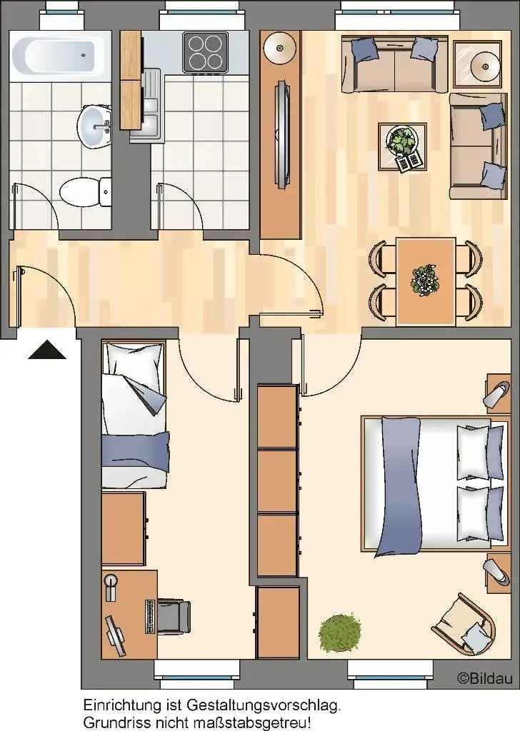 Kleine 3-Zimmer-Wohnung / neues Duschbad