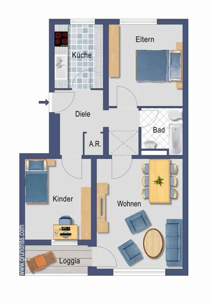 Kapitalanlage 3-Zimmer Wohnung mit Balkon und Stellplatz