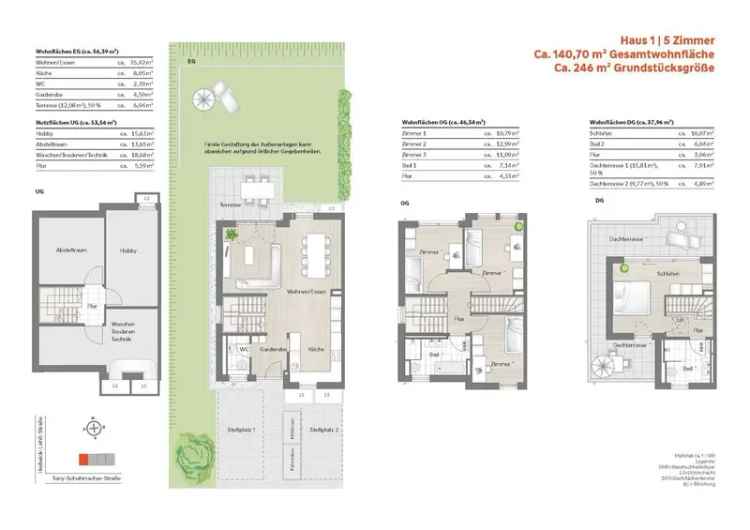 Modernes Reihenhaus Stuttgart Familie 3 Zimmer Garten Dachterrasse