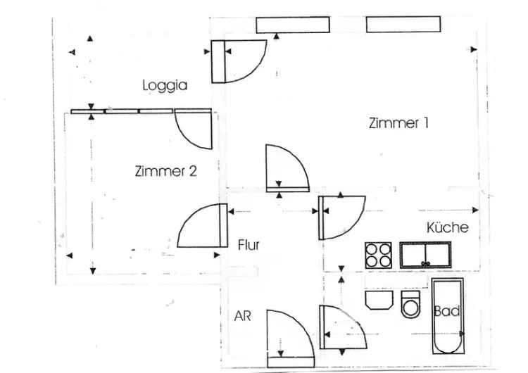 Mieten 2 Zimmer Wohnung in Französisch Buchholz mit Terrasse und Einbauküche