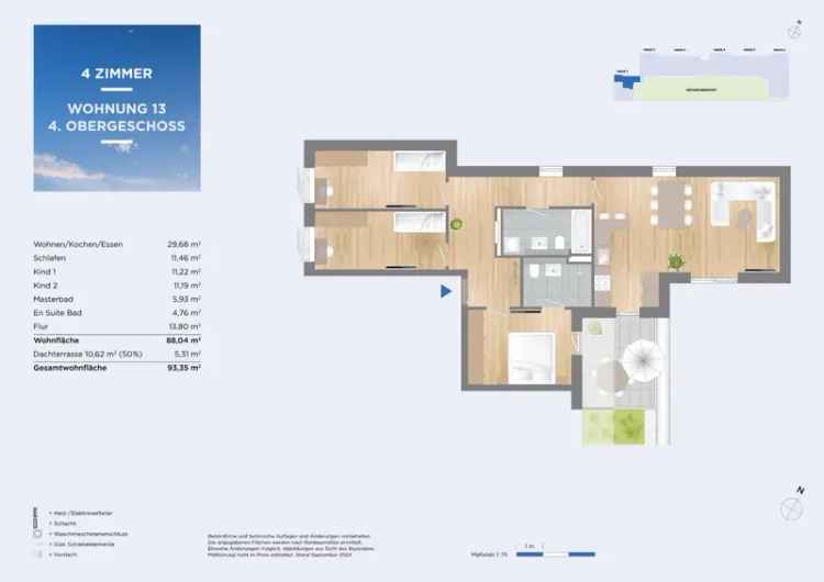 Exklusive 4-Zimmer-Dachterrassenwohnung mit Süd-Ost-Ausrichtung