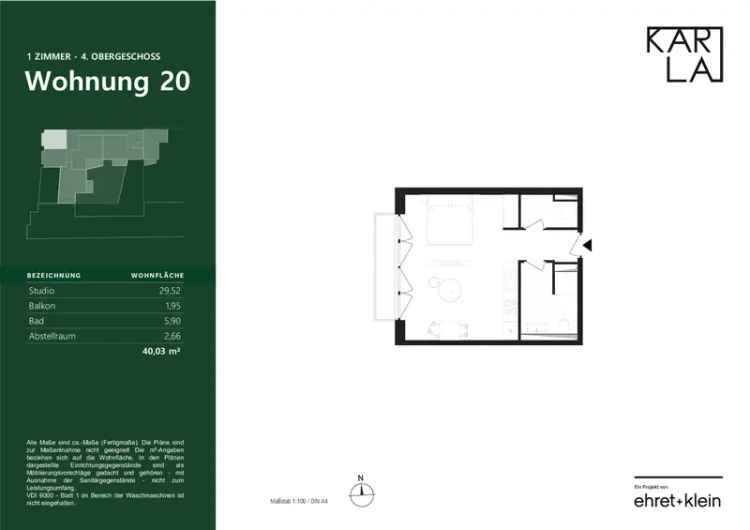 Moderne 1-Zimmer Wohnung Karlsruhe Neubau Balkon Fußbodenheizung Tiefgarage