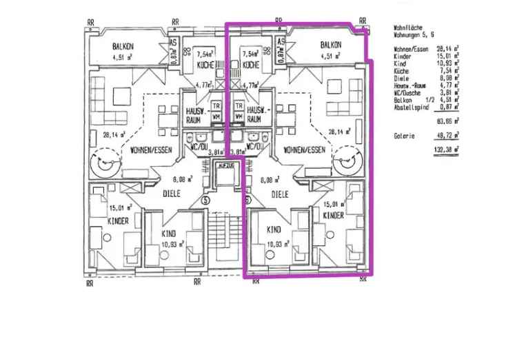 Heiderhof Maisonette-Wohnung mit Dachterrasse, Balkon und ca. 132m² Wohnfläche!