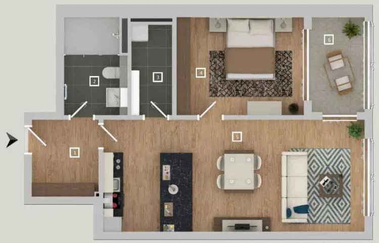 Komfortable 2 Zi.-Neubauwhg. in Sasel, EBK, Parkett, Loggia, TG-Stellplatz