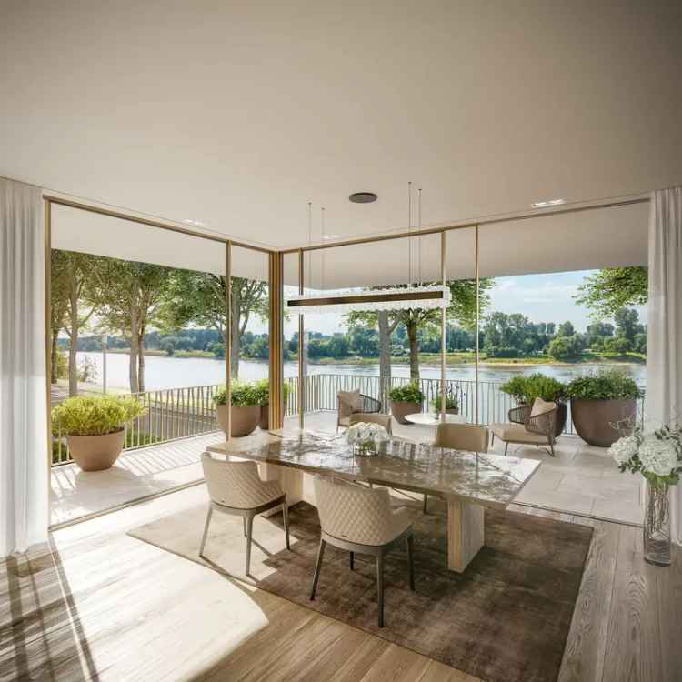 Terrasse, Sauna und Kamin – Luxus Neubauwohnung am Schlosspark mit Rheinblick (Nr. 9)