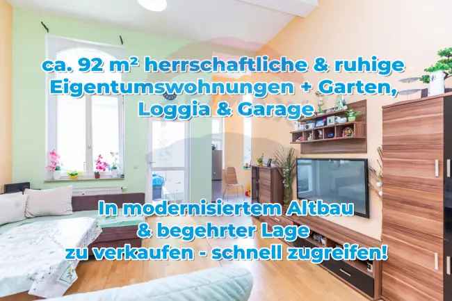 Herrschaftliche ca. 92 m² 4-Raum-Wohnung in ruhiger Lage mit Garage & Gartenanteil