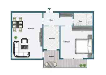 Wohnung (64.0 m²) zur Miete in Düsseldorf (Humanitas, Richardstraße 48a, 40231 Dusseldorf, Germany)