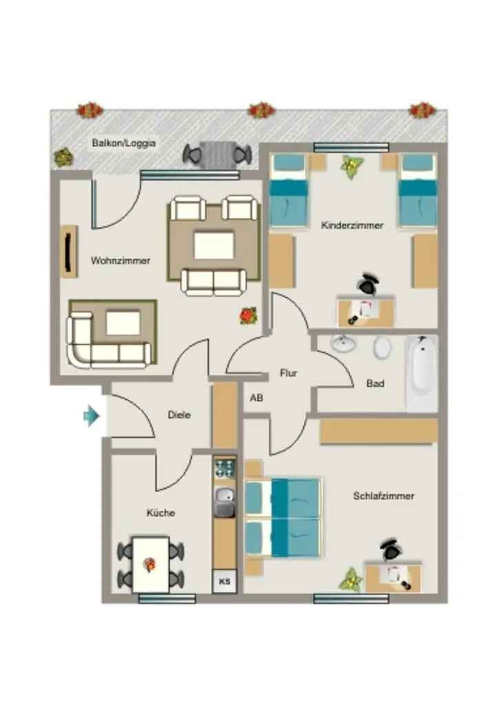 Demnächst frei! 3-Zimmer-Wohnung in Dortmund Brackel