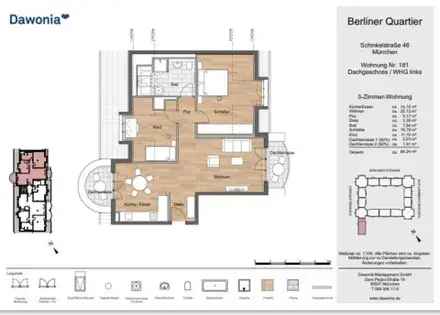 Miete Wohnung in München mit 84 m² und modernen Annehmlichkeiten