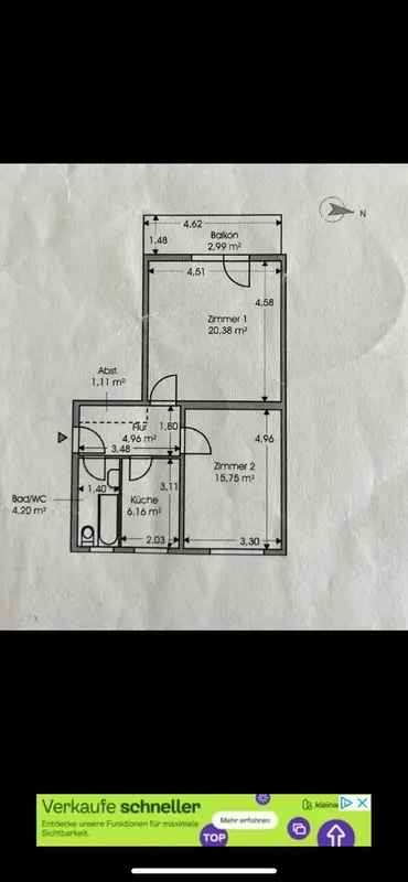 Tausche 2 Zimmer Wohnung in Mitte gegen größere 3 oder 4 Zimmer