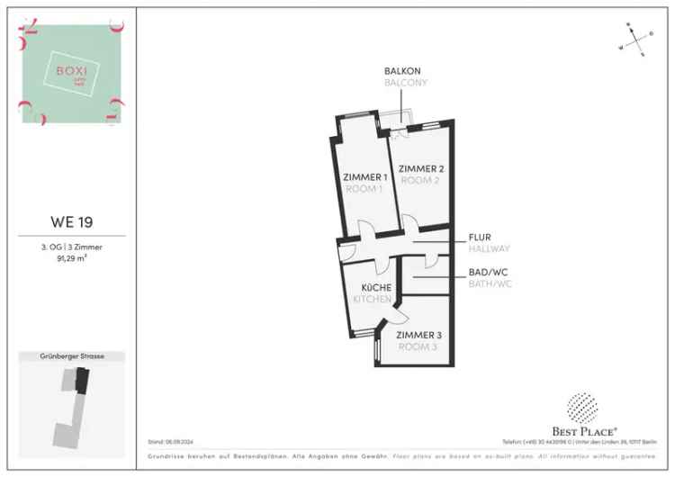 3 Zimmer Gründerzeitwohnung Friedrichshain provisionsfrei