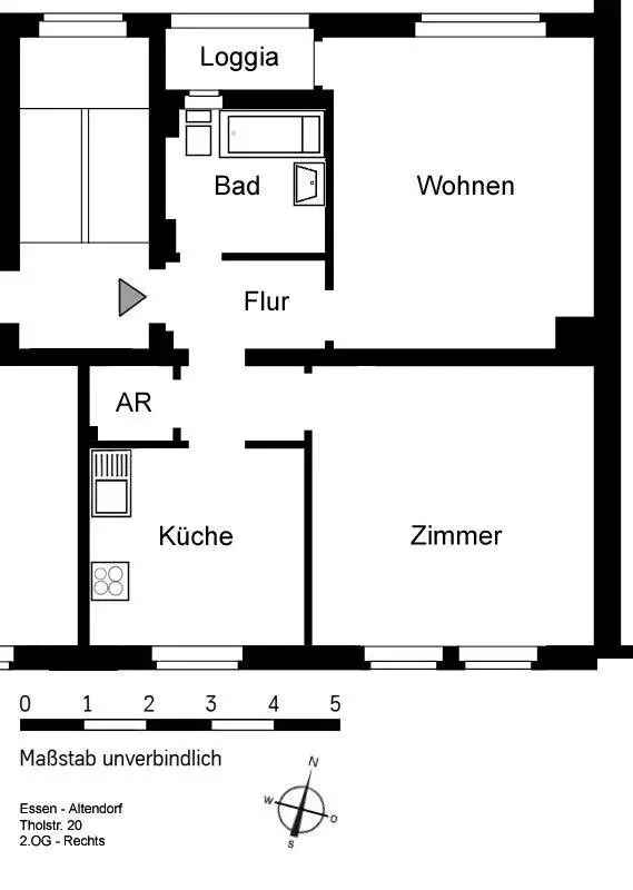 3 Zimmer Wohnung Essen Altendorf Balkon 2 Schlafzimmer