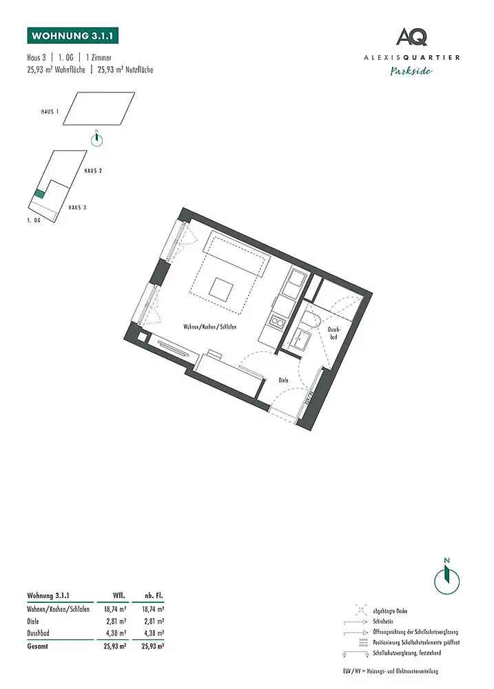 Kompaktes Stadtapartment in Westausrichtung