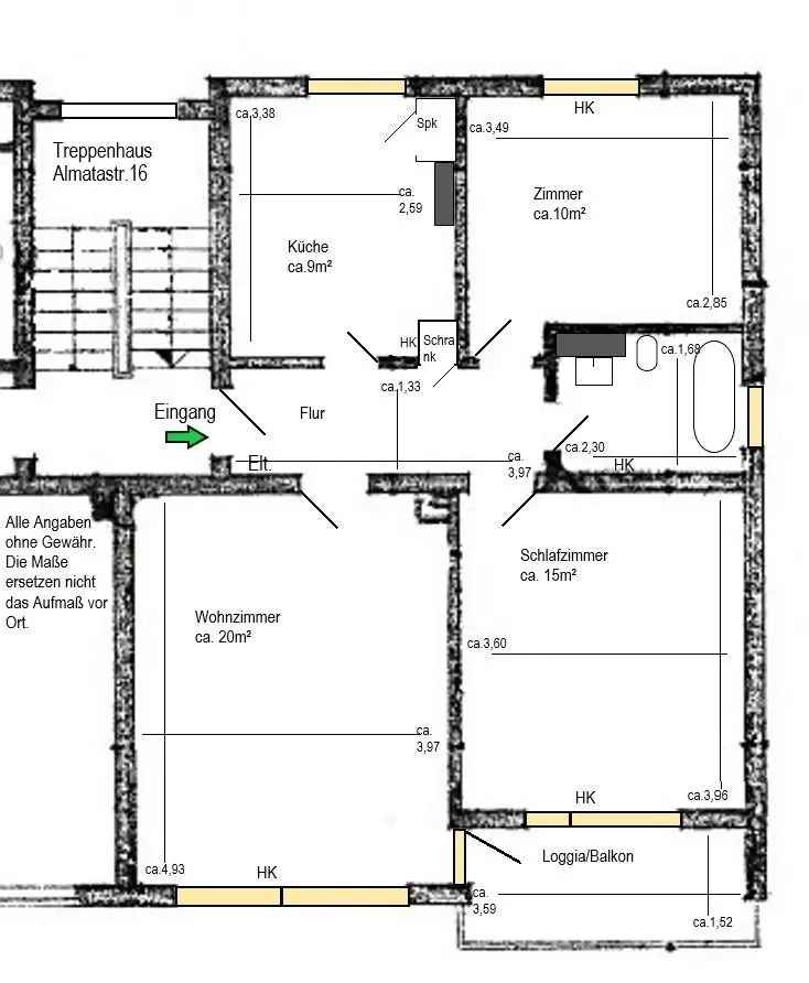 Walle: Freie 3-Zi-ETW im 2.OG mit Balkon zum Kauf