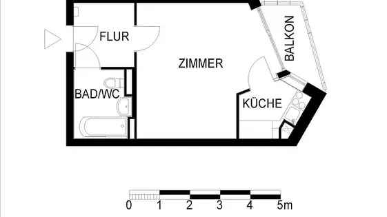Wohnung (31.0 m²) zur Miete in Berlin (Ungarnstraße 83, 13349 Berlin, Germany)