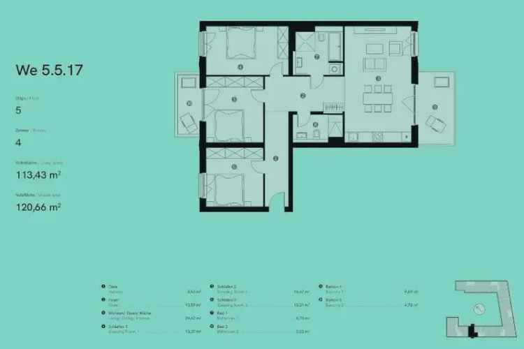 Prov.-frei: 4-Zimmer-Wohnung mit 2-Balkons