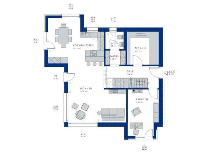 Kaufen Satteldachhaus moderne Familie mit Garten und Homeoffice