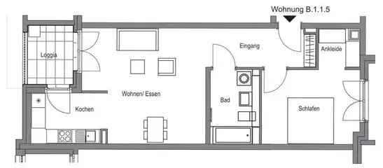 Wohnung (30.0 m²) zur Miete in Frankfurt am Main (Elbinger Straße 15, 60487 Frankfurt, Germany)