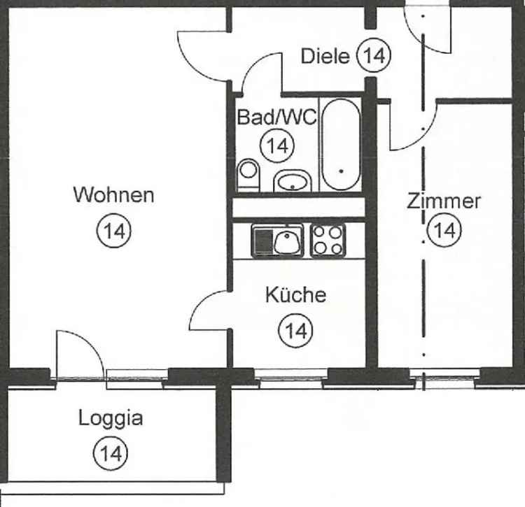 Vermietete 2 Raum Wohnung Kulkwitzer See Kapitalanlage